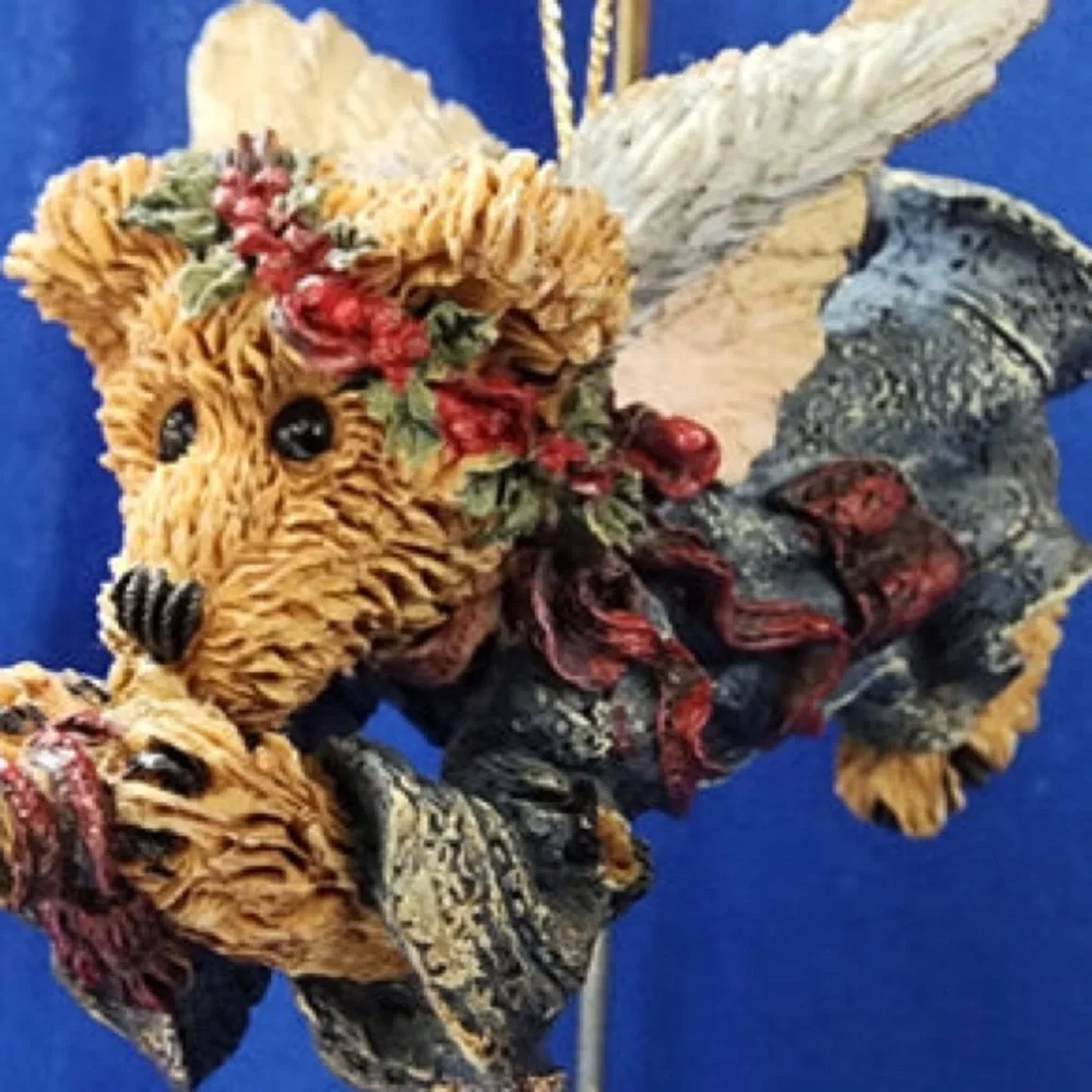Boyd’s Bears & Friends Folkstone Retired 1996 Faith Angel Wing Bear With Trumpet